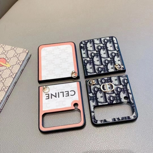ディオール Galaxy Z Flip3ケース ショルダースマホケース セリーヌ ギャラクシーフリップ3 カバー 斜め掛け DIOR Galaxy Z Flip3 5Gケース トロッター柄 CELINE 折り畳みケース トリオンフ柄 チェーン付き 便利 cocobuyee通販