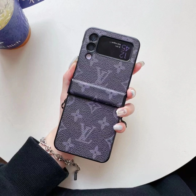 ヴィトン Galaxy Z Flip3ケース ショルダースマホケース Louis Vuitton ギャラクシーフリップ3 カバー モノグラム ルイビトン Galaxy Z Flip3 5Gケース 取り外し可能チェーン付き 折り畳みスマホケース 斜め掛け 全2色