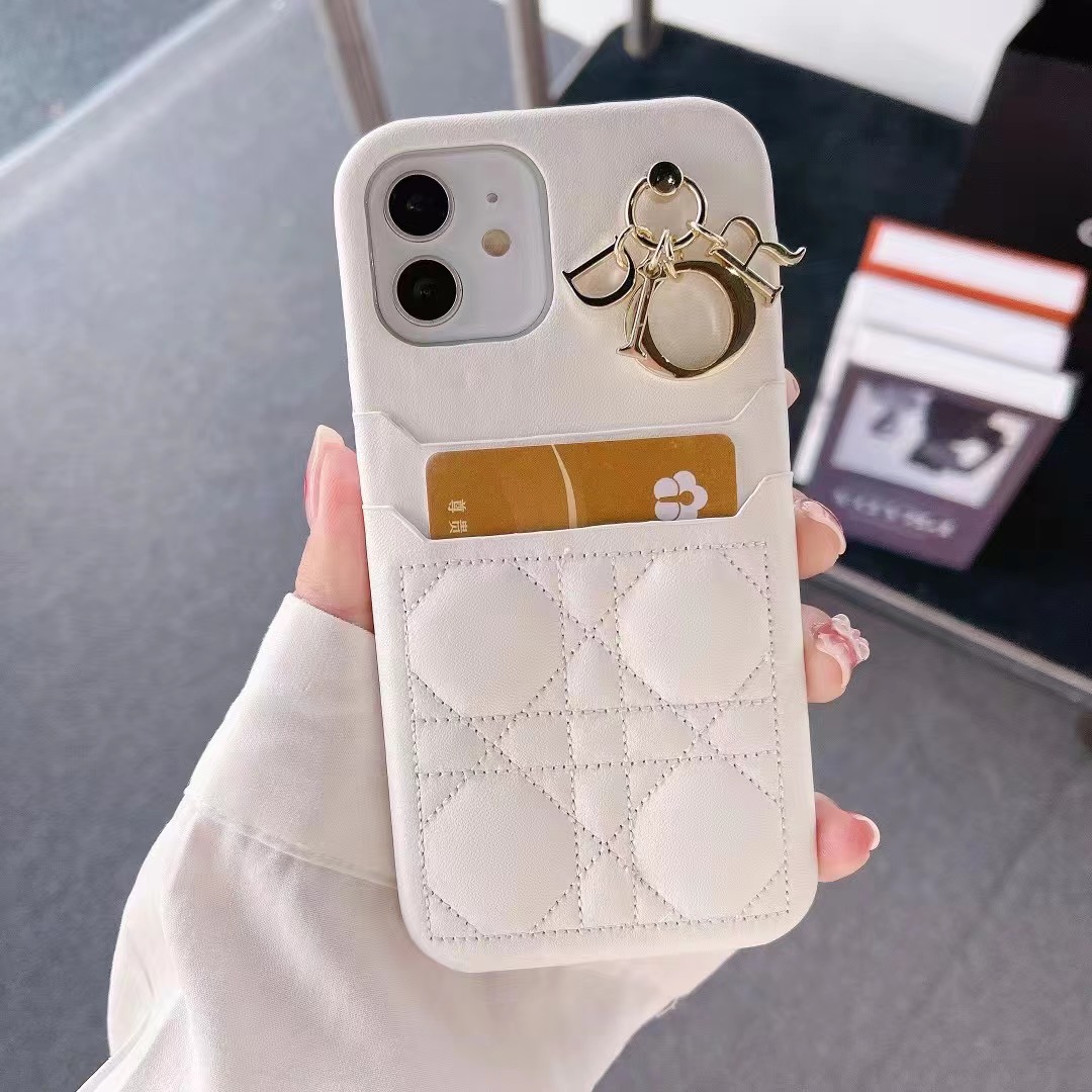 超美✨Dior iPhone13/13proケース カナージュ ロゴチャーム 黒