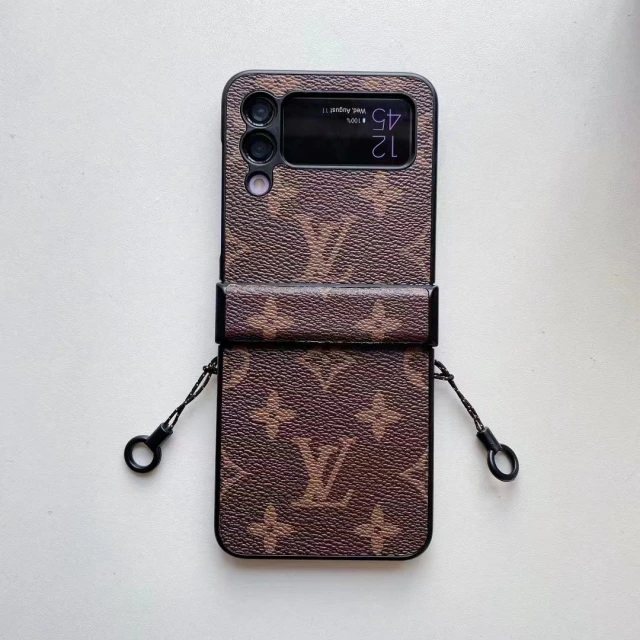 ヴィトン Galaxy Z Flip3ケース ショルダースマホケース Louis Vuitton ギャラクシーフリップ3 カバー モノグラム ルイビトン Galaxy Z Flip3 5Gケース 取り外し可能チェーン付き 折り畳みスマホケース 斜め掛け 全2色