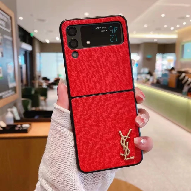 サンローラン Galaxy Z Fold3ケース ロゴ付き YSL Galaxy Z Flip3ケース シンプル Saint Laurent ギャラクシーフリップ3 カバー 高級感 Galaxy Z Fold3 5Gケース ビジネス 無地 オシャレ 折り畳みスマホケース 全7色