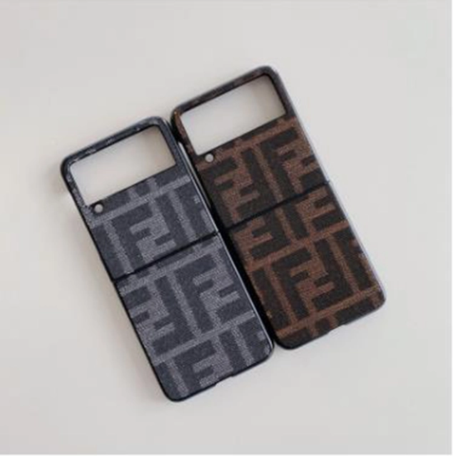 フェンディ Galaxy Z Fold3ケース 定番 FFロゴ FENDI Galaxy Z Flip3ケースセレブ愛用 Fendi Galaxy Z Fold2ケース シンプル fendi ギャラクシー Z Flip3 5Gカバー 二つ折り グレー ブラウン 二色 オシャレ