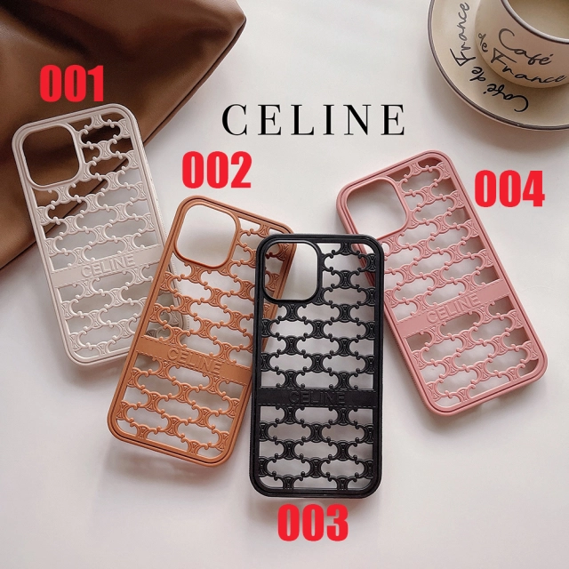 セリーヌ iPhone13ProMaxケース カットアウト Celine iPhone13Proケース トリオンフ柄 CELINE iPhone12 Proケース 中空彫刻 celine iPhone11ProMaxケース 個性的 オシャレ 透かし彫り模様 スタイリッシュ 全4色