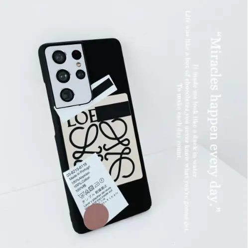 ロエベ Galaxy S22Ultraケース ラベルタイプ LOEWE Galaxy S22 Plusケース アナグラムロゴ Loewe Galaxy S21 Plusケース 個性的 Galaxy S21Ultra S20Plus S10ケース ファッション 新作 ブランド 黒 ハードケース