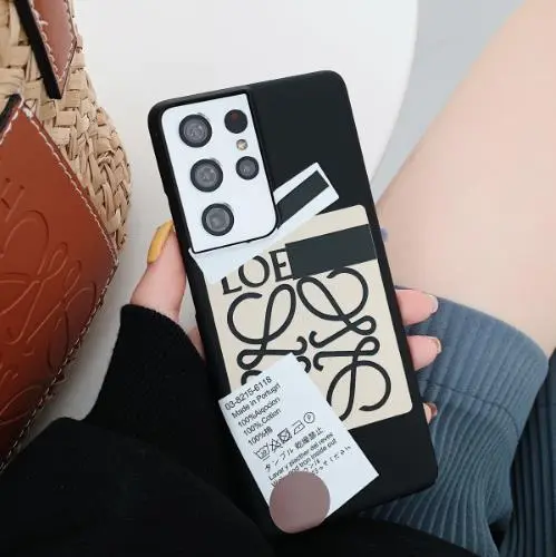 ロエベ Galaxy S22Ultraケース ラベルタイプ LOEWE Galaxy S22 Plusケース アナグラムロゴ Loewe Galaxy S21 Plusケース 個性的 Galaxy S21Ultra S20Plus S10ケース ファッション 新作 ブランド 黒 ハードケース
