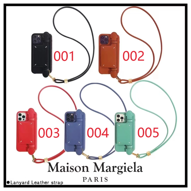 マルジェラ iPhone13ProMaxケース 4ステッチ ベルト付き