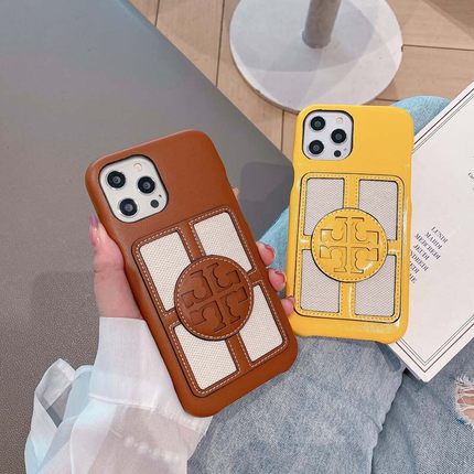 トリーバーチ iPhone15/14/13Proケース ロゴ付き 定番 Tory Burch