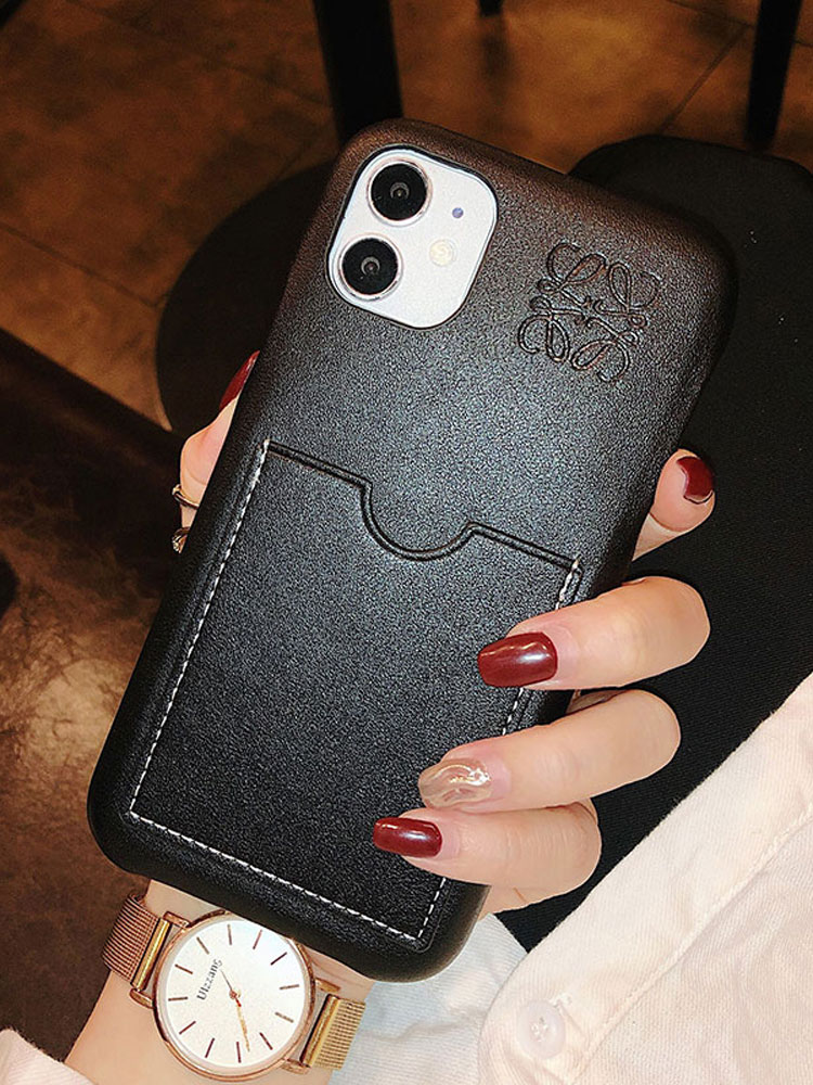 ロエベ ケース ロエベ iPhone13ProMax/13Pro/12ProMaxケース 型押し アナグラム