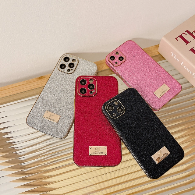 スワロフスキー iPhone13Pro/13ProMaxケース キラキラ SWAROVSKI ロゴ付き