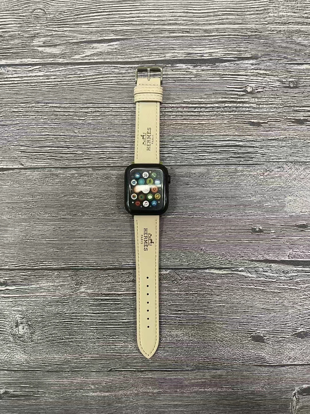 エルメス Apple Watch 替えベルト・時計バンド 45mm HERMES ロゴプリント
