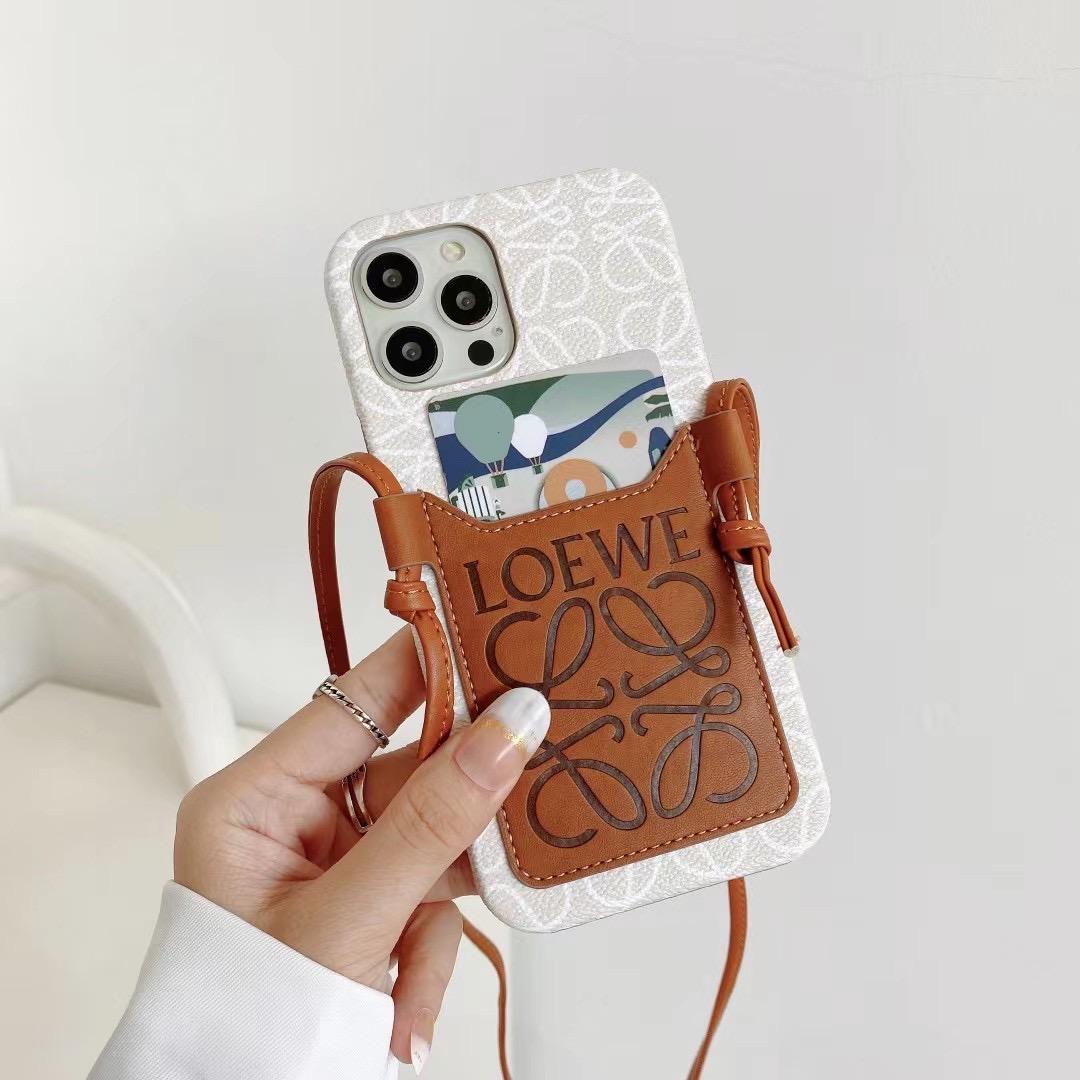 LOEWE ロエベ iPhone14promax ストラップ ケース シリコン - iPhone用