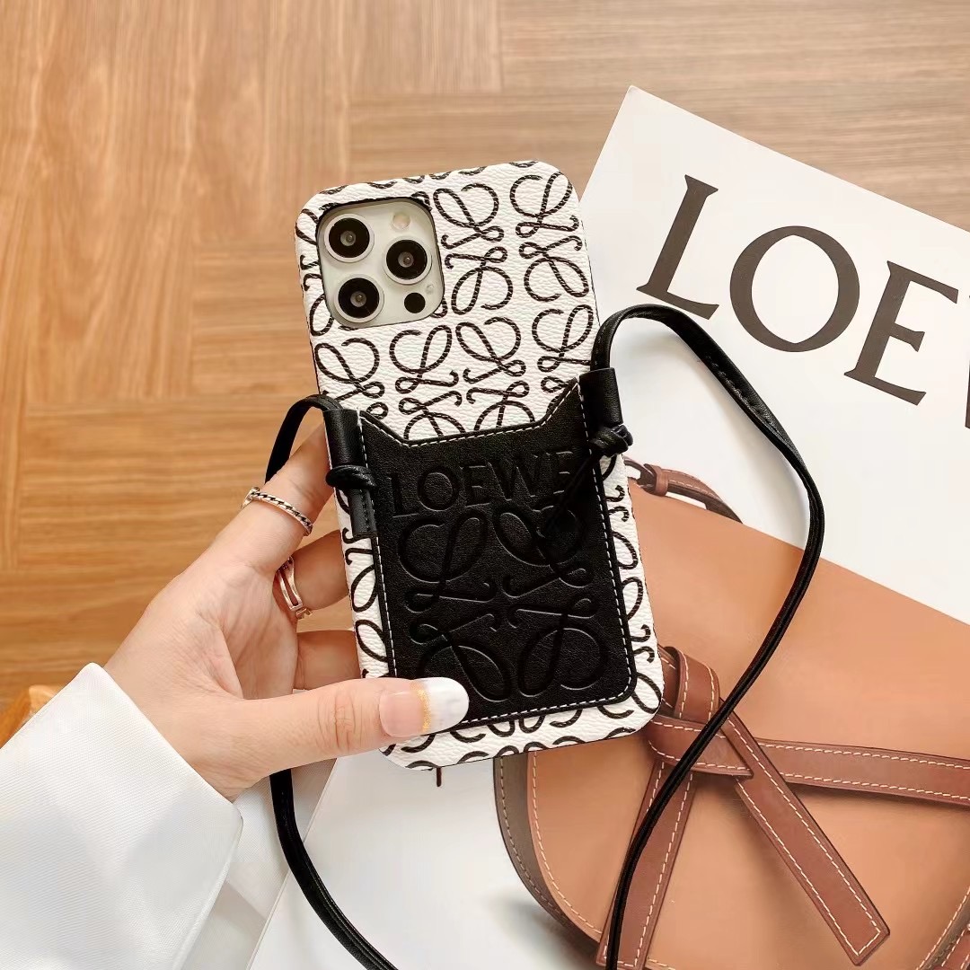 LOEWE ロエベ iPhone14promax ストラップ ケース シリコン - iPhone用