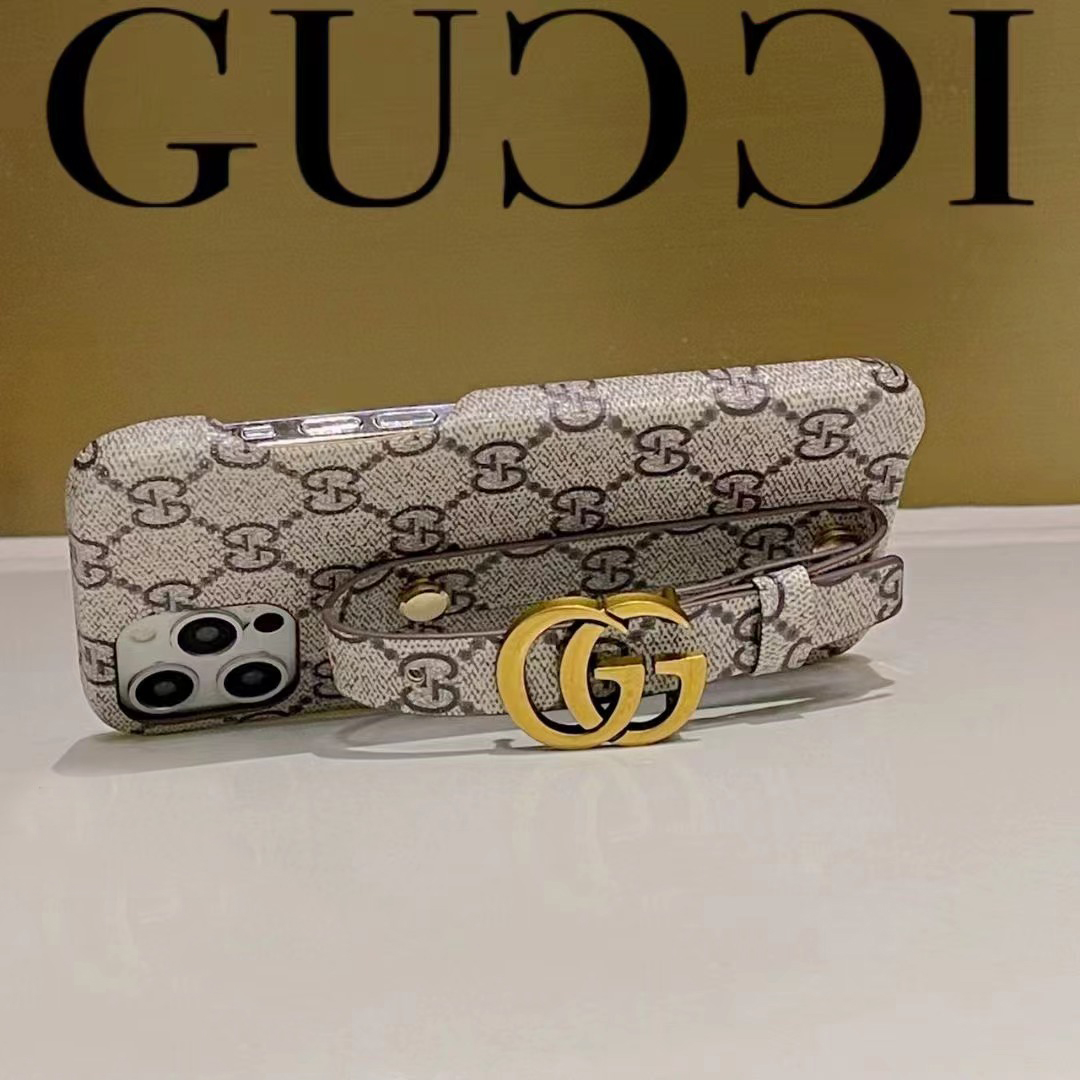 グッチ iPhone15 Pro/14Proケース お手持ちベルト付き GUCCI iPhone15