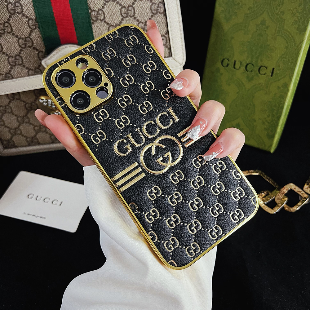 Gucci iPhone14 Plusケース ロゴ付き