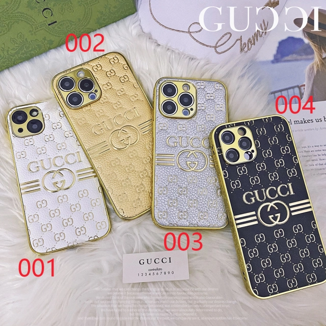 グッチ iPhone15/14ProMaxケース メッキ風 GUCCI iPhone15 Pro/14 Pro  