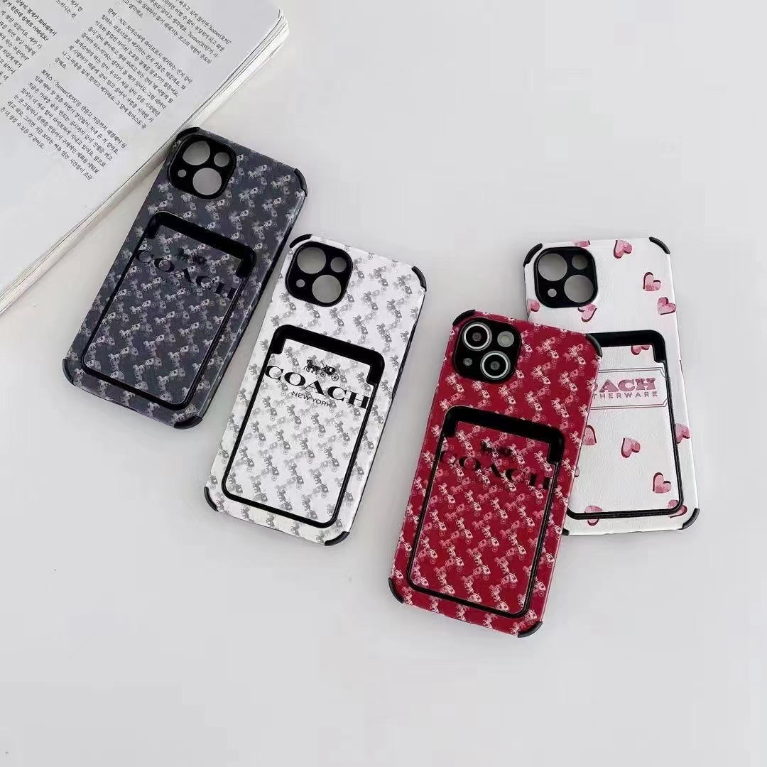 コーチ iPhone15/14Plusケース カードポケット付き COACH