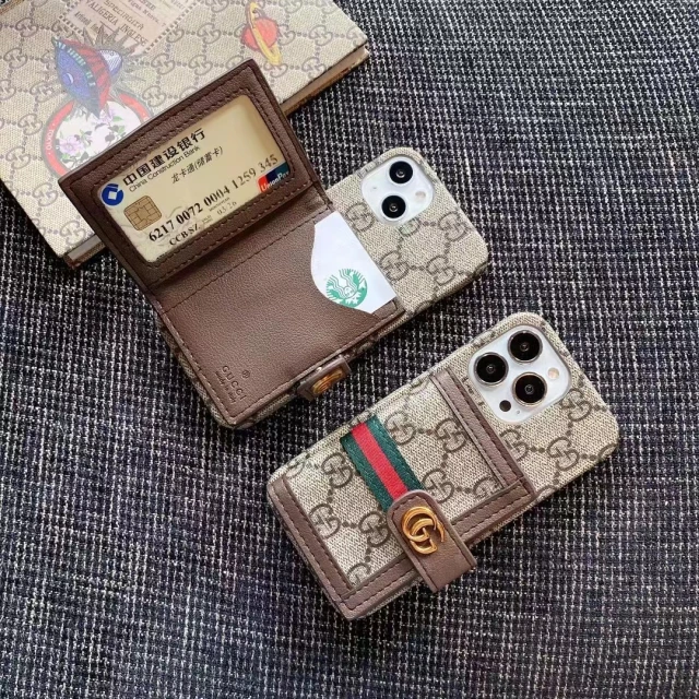 グッチ iPhone15 Pro/14 Proケース オフィディア カード収納 GUCCI  