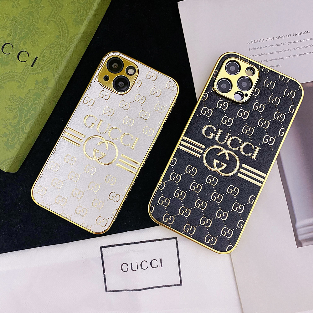 グッチ iPhone15/14ProMaxケース メッキ風 GUCCI iPhone15 Pro/14 Pro 