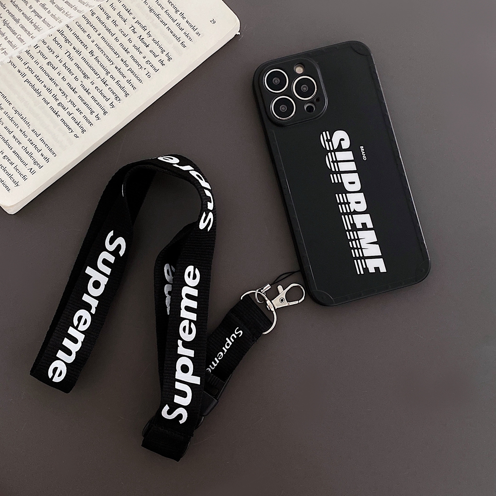 SUPREME ストラップ、ケース シュプリーム iPhone15/14 Plusケース ネックストラップ付き