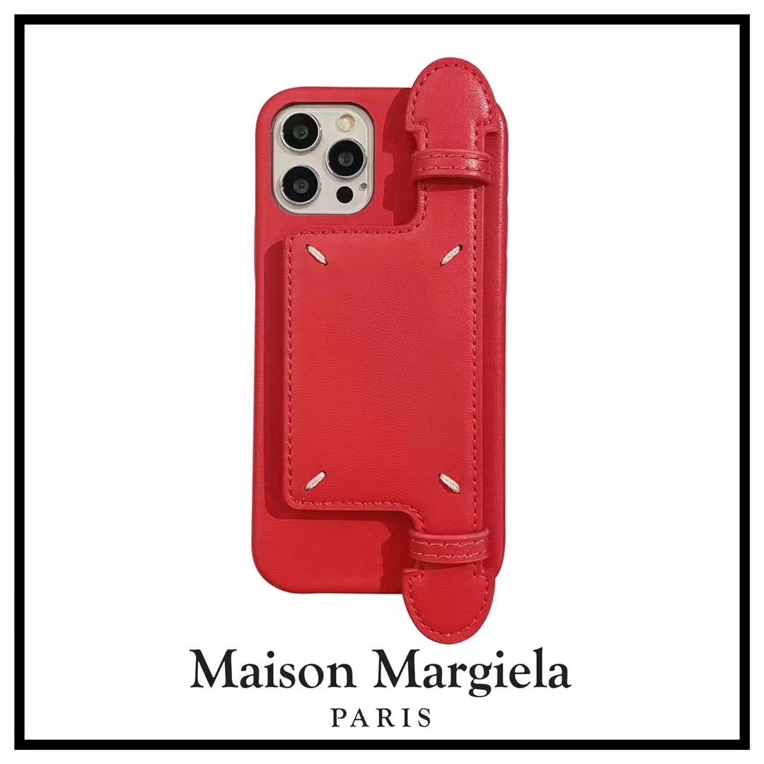 メゾン マルジェラ iPhone15 Pro/14Proケース バンド付き Maison Margiela iPhone15/14 Plusケース  4ステッチ マルジェラ iPhone13ProMaxケース ベルト付き ブランド アイフォン12 Proカバー 高級感 オシャレ 全5色