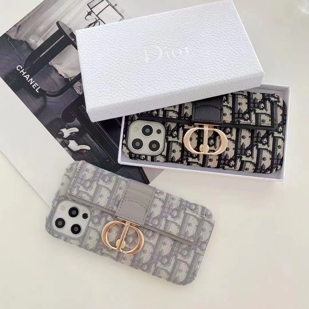 dior  iPhone14 Plusカバー カードポケット付き