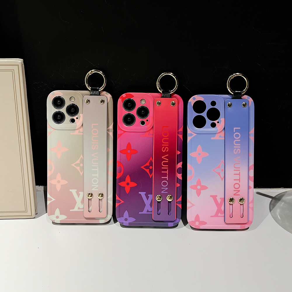 ヴィトン iPhone15/14Proケース ベルト付き グラデーション LV