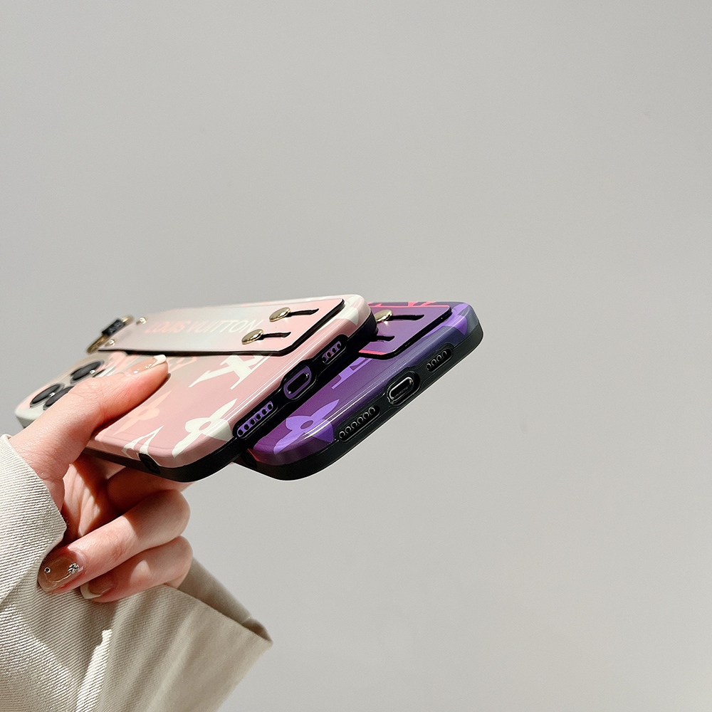 ヴィトン iPhone15/14Proケース ベルト付き グラデーション LV