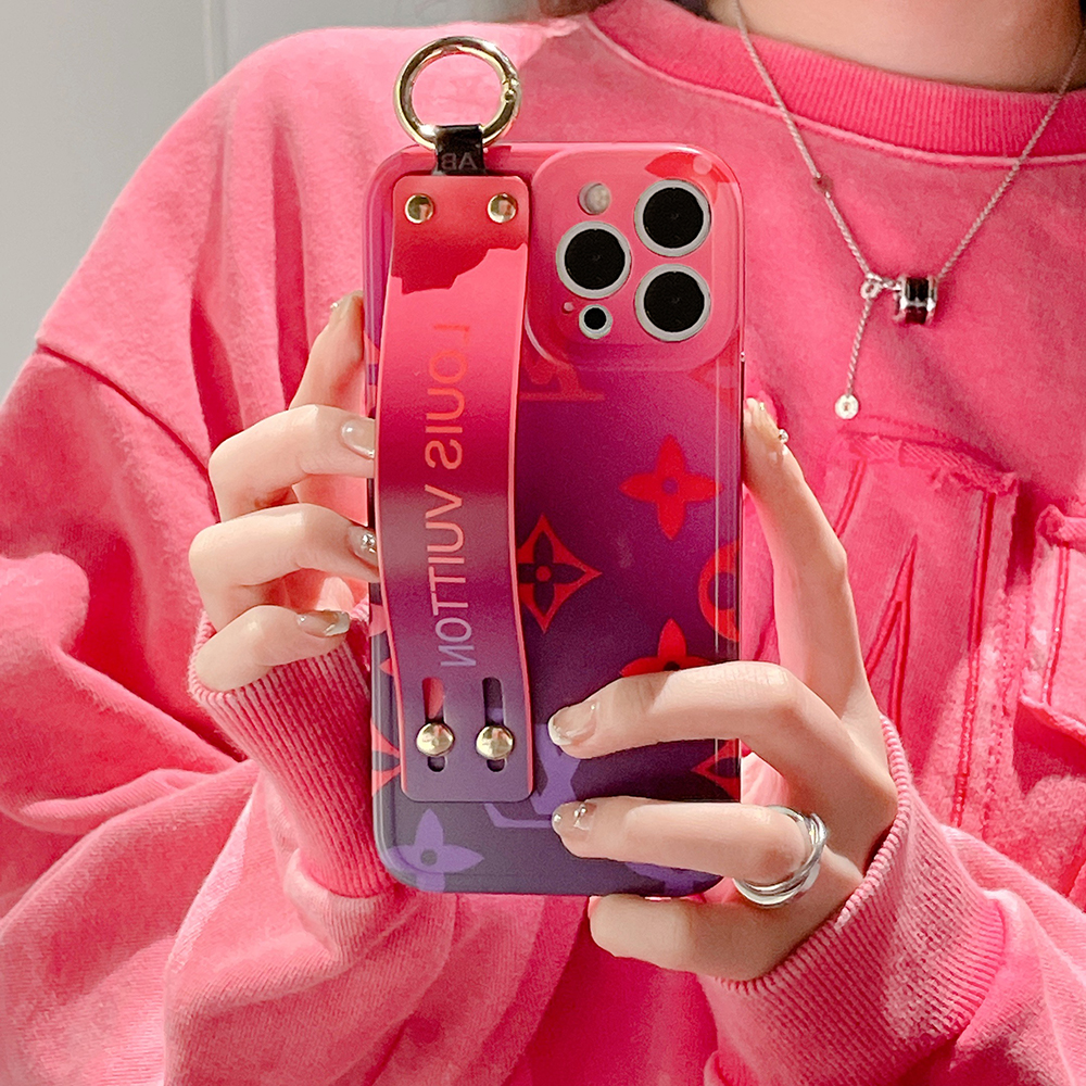 ヴィトン iPhone15/14Proケース ベルト付き グラデーション LV
