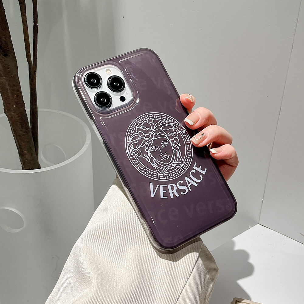 ヴェルサーチェ iPhone15 Pro/14Proケース ロゴ付き ヴェルサーチ