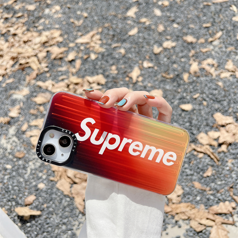 Supreme iPhone14 ProMaxケース ロゴ付き