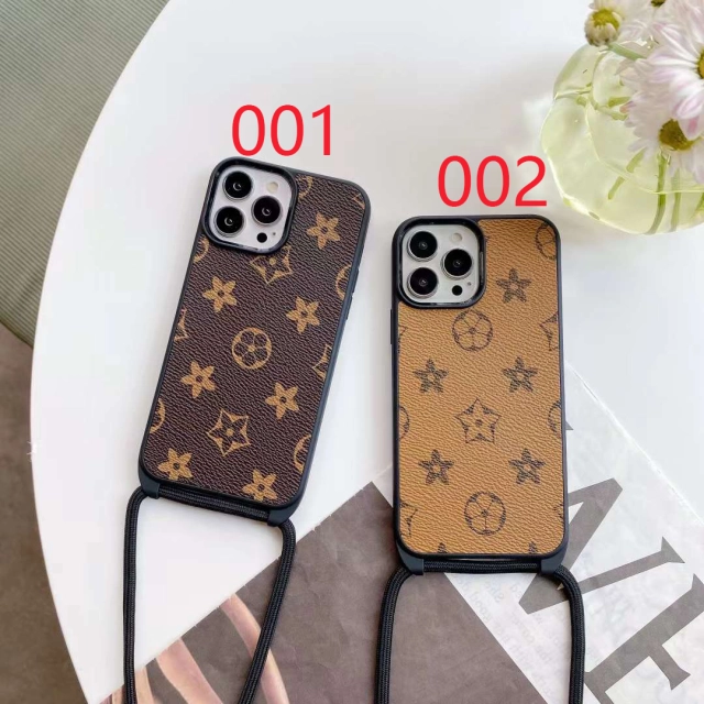 ヴィトン iPhone15 Pro/14Proケース チェーンストラップ付き LV 