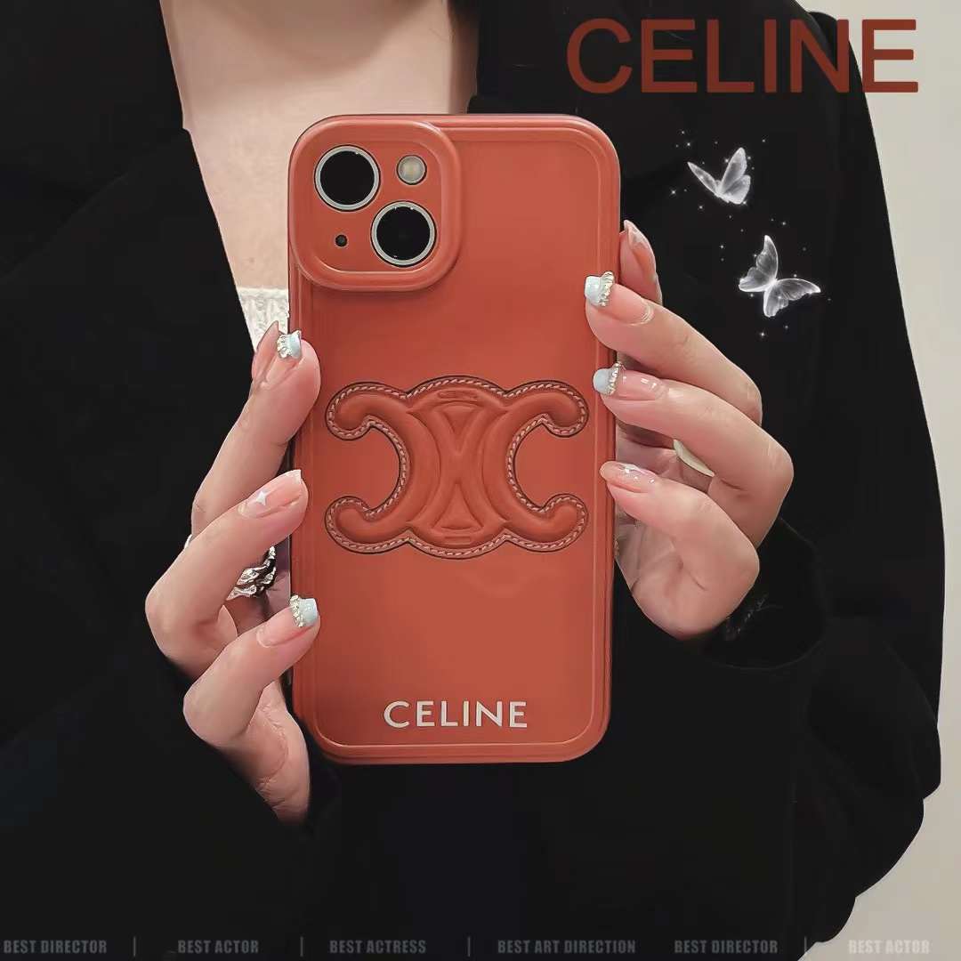 セリーヌ iPhone15 Pro/14 ProMaxケース トリオンフロゴ Celine