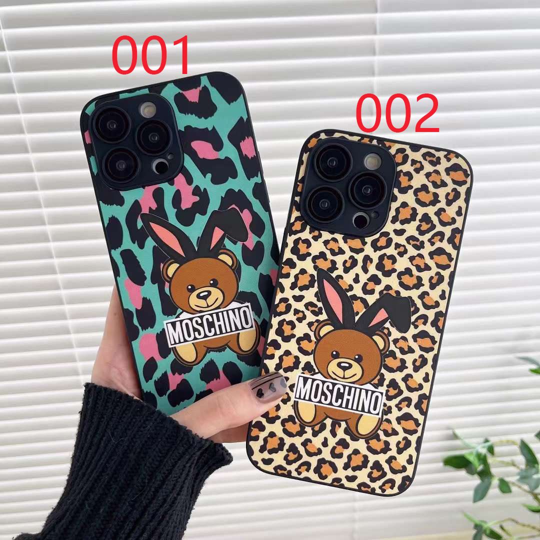 モスキーノ iPhone15 Pro/14 Proケース テディベア MOSCHINO iPhone15