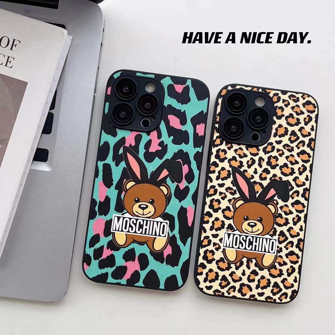 モスキーノ iPhone15 Pro/14 Proケース テディベア MOSCHINO iPhone15