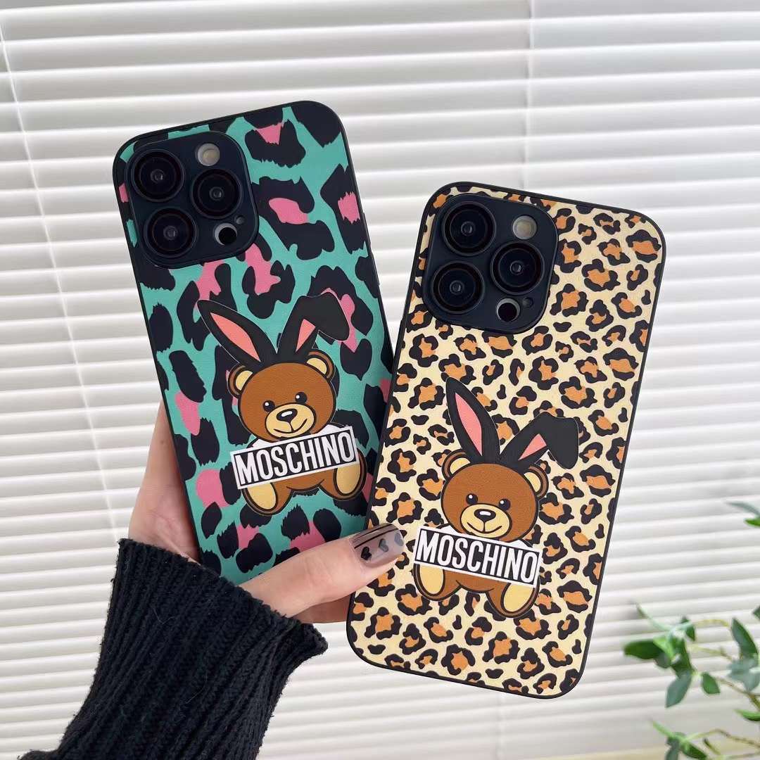 モスキーノ iPhone15 Pro/14 Proケース テディベア MOSCHINO