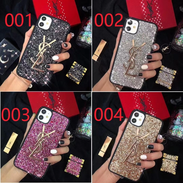 サンローラン iPhone14/15 Proケース キラキラ YSL iPhone15/14ProMax 