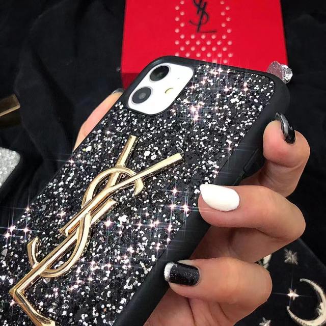 イヴ・サンローラン iPhone 14 Plusカバー ラメ入り