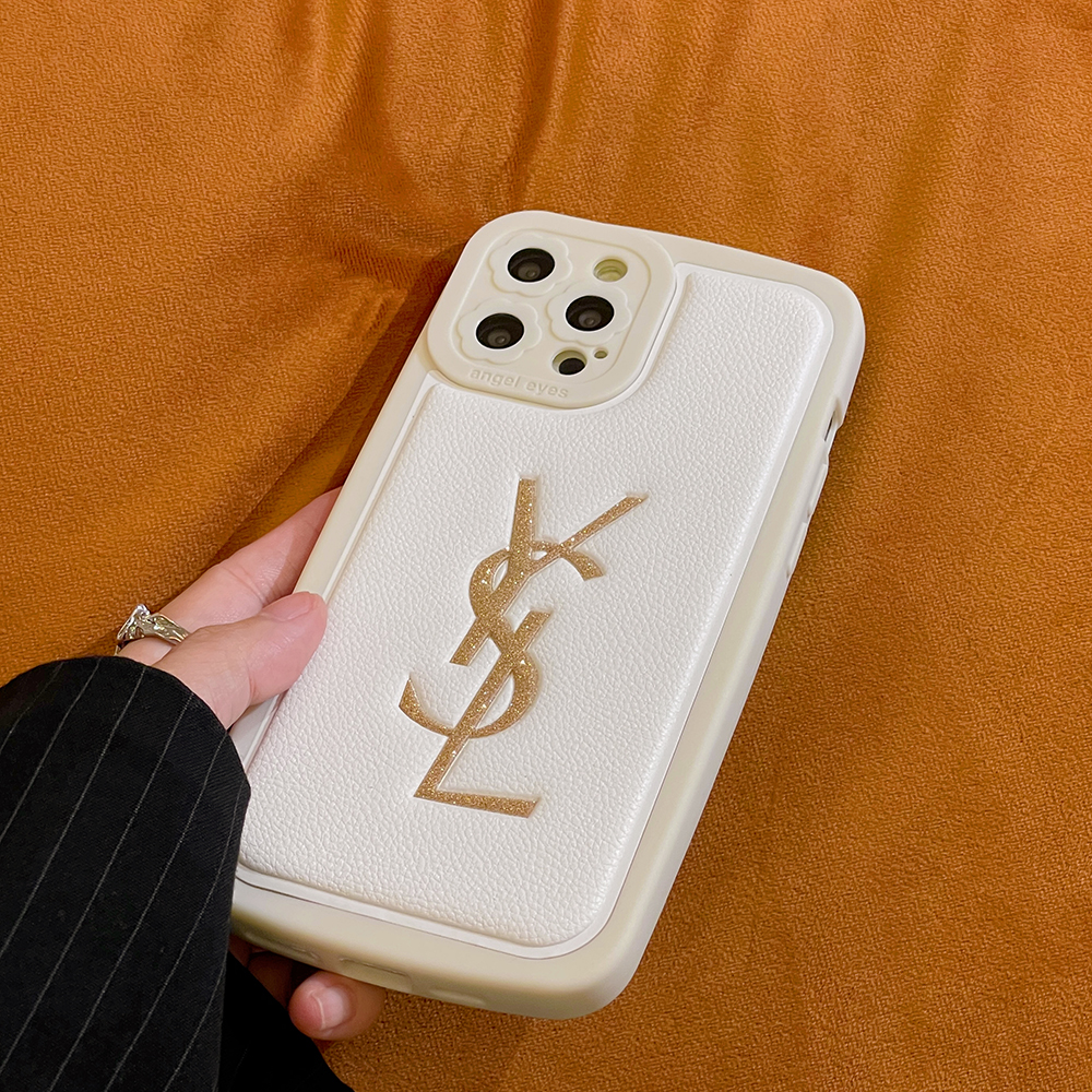 YSL iPhone15 Pro/14 ProMaxケース ロゴ押し イヴサンローラン