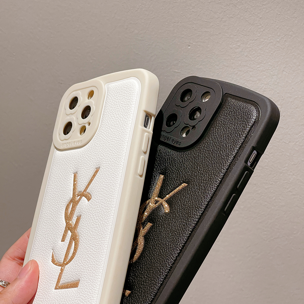 YSL iPhone15 Pro/14 ProMaxケース ロゴ押し イヴサンローラン