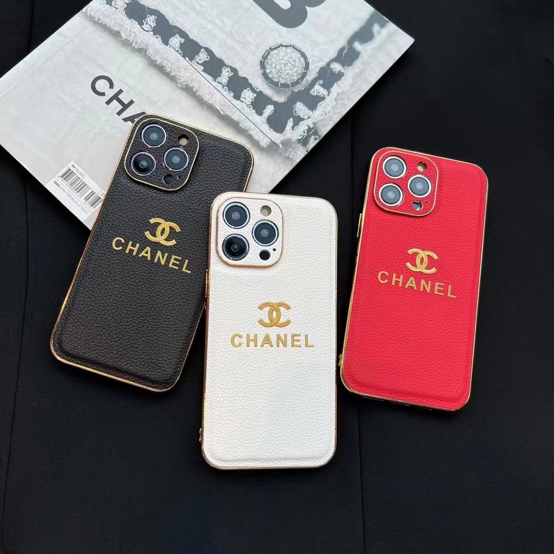 CHANEL iPhone14 ProMaxケース 刺繍ロゴ