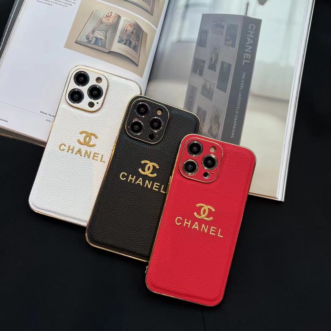 CHANEL iPhone14ケース 刺繍ロゴ