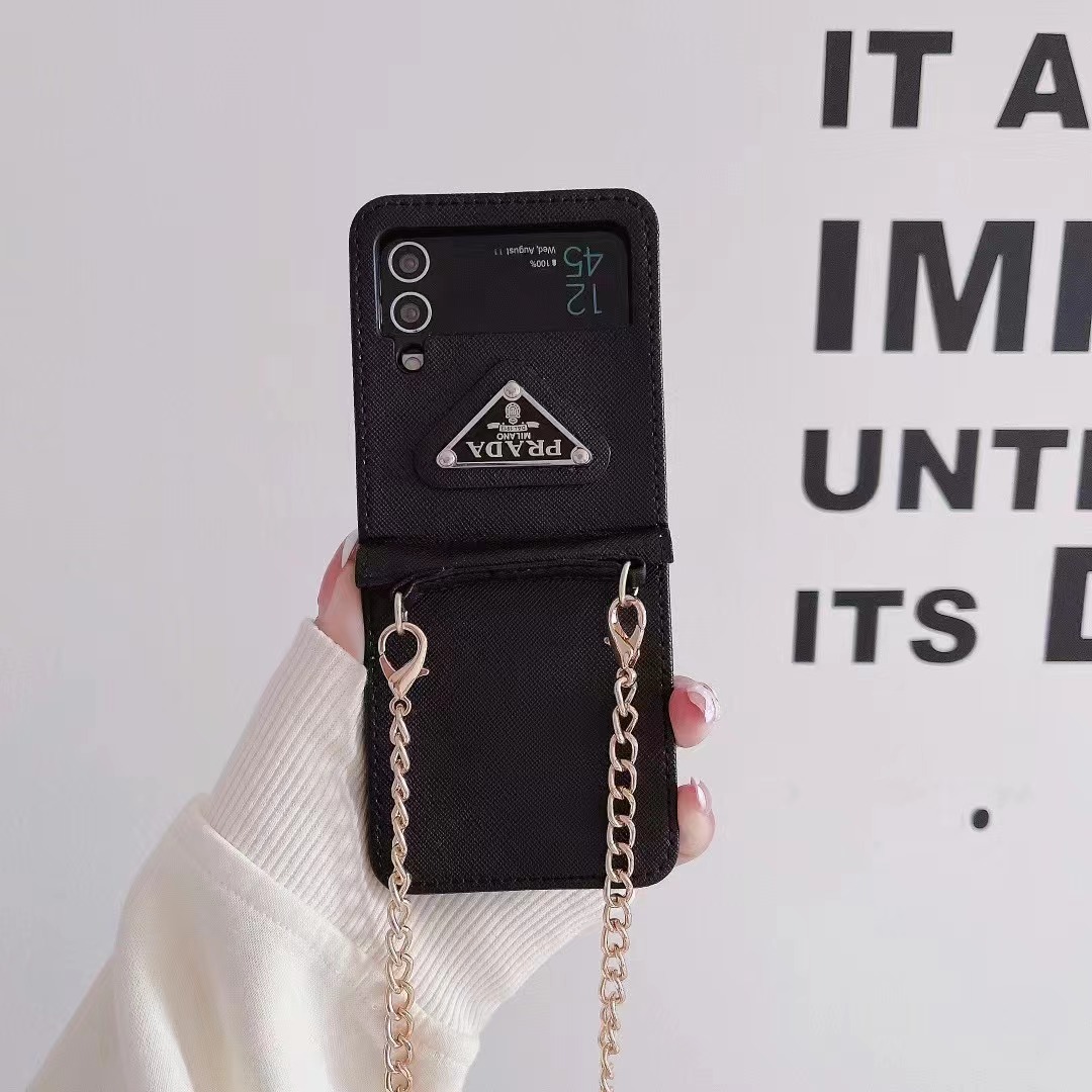 プラダ　ケース プラダ Galaxy Z Fold4/Z Flip4ケース ファブリック PRADA 三角ロゴ