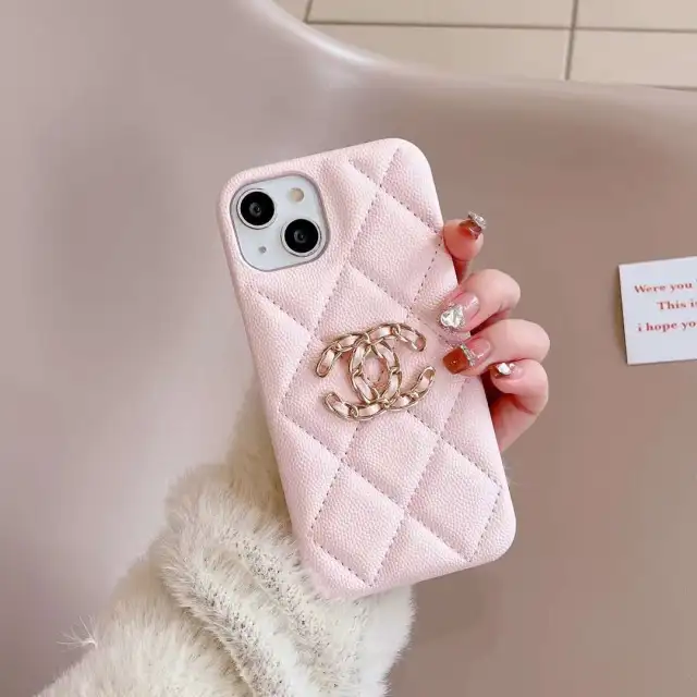 CHANEL iPhone 14Plusケース ライチレザー