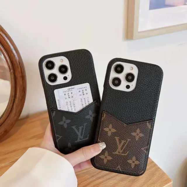 ルイヴィトン iPhone15 Pro/14 Proケース カードポケット付き Vuitton  
