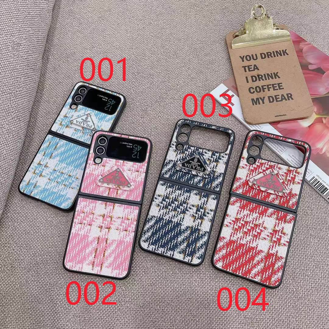 プラダ　ケース プラダ Galaxy Z Fold4/Z Flip4ケース ファブリック PRADA 三角ロゴ