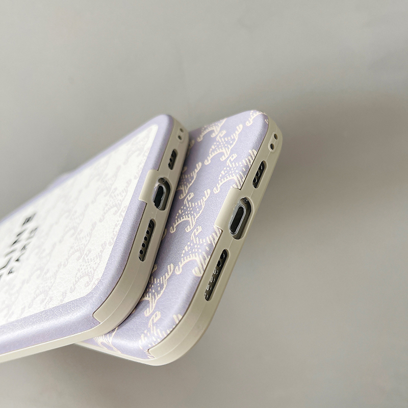 セリーヌ iPhone15/14 Pro Maxケース ロゴ刺繍 Celine iPhone15 Pro/14