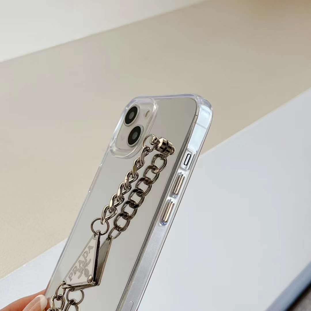 prada iPhone 14Plusケース ロゴ付き