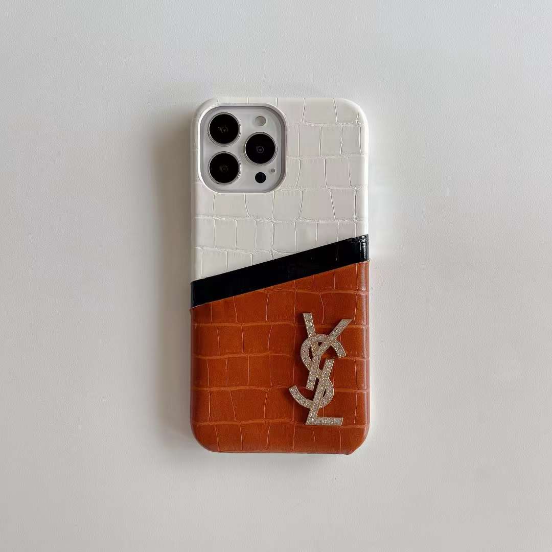 サンローラン iPhone15/14 ProMaxケース カラースプライス YSL