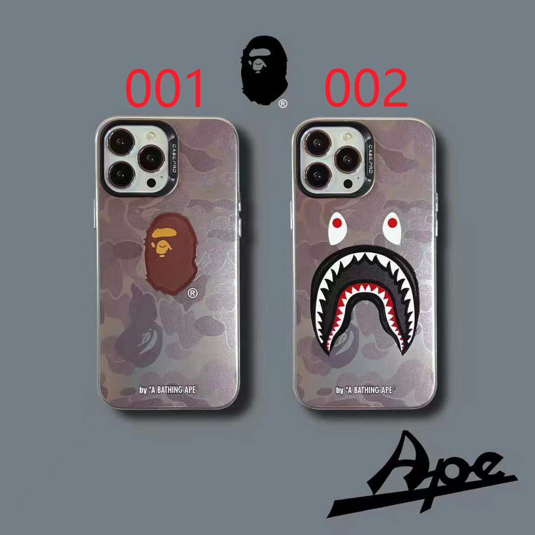 アベイシングエイプ iPhone15 Pro/14 Proケース ロゴ付き A BATHING