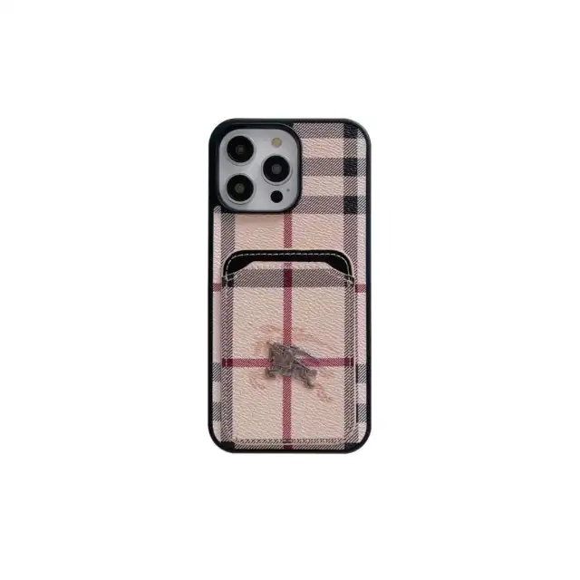 バーバリー iPhone15 Pro/14 Proケース カードポケット付き BURBERRY  